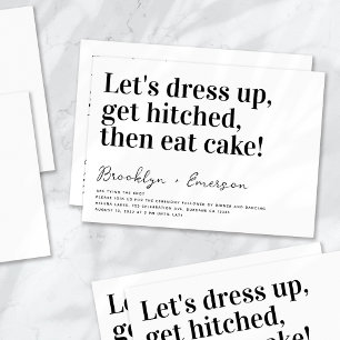 Funny Typography Black White Bröllop Inbjudningar