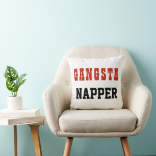 Funny Typography GANGSTA NAPPER Kudde