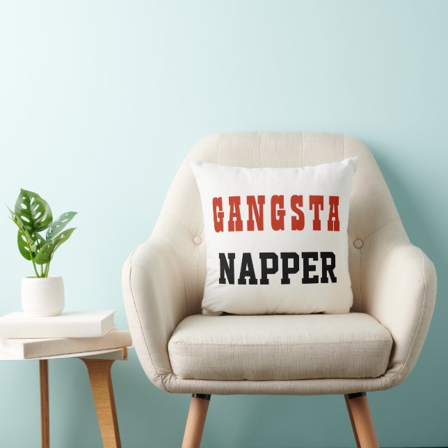 Funny Typography GANGSTA NAPPER Kudde (Stol)