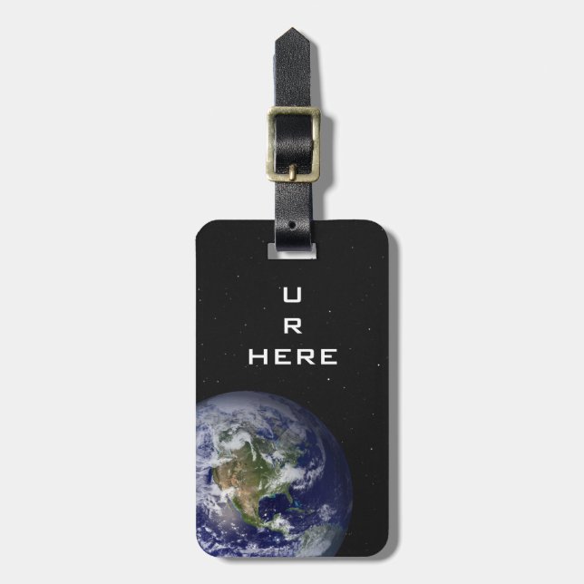 FUNNY - U R here - You are here - Planet Earth Bagagebricka (Vertikal Framsida)