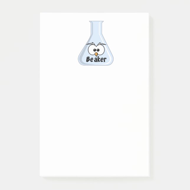 Funny Uggla Beaker Tecknad Science Illustration Ar Post-it Block (Framsida)