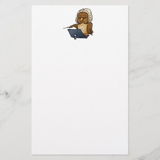 Funny Uggla Conductor Tecknad Brevpapper (Framsida)