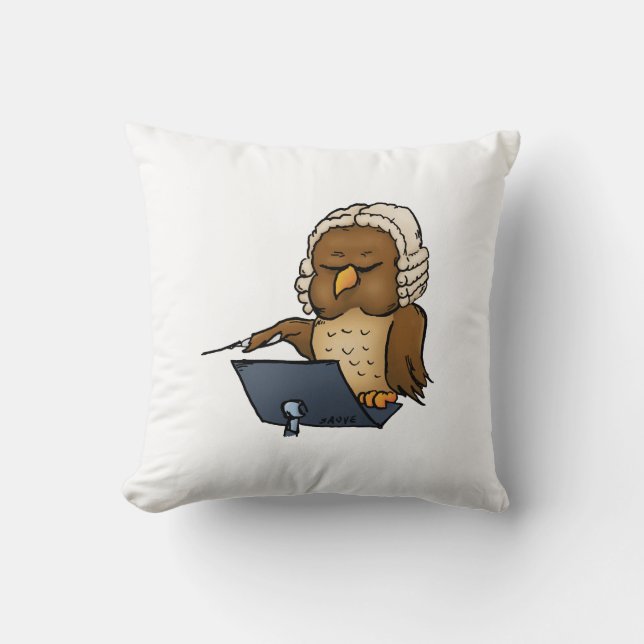 Funny Uggla Conductor Tecknad Kudde (Framsida)