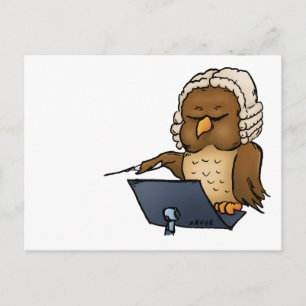 Funny Uggla Conductor Tecknad Vykort