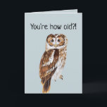 Funny Uggla Illustration Personlig Birthday Kort<br><div class="desc">Ljud och rolig personlig för illustration av uggla.</div>