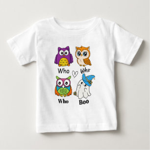Funny Uggla och Ghost Halloween Kids T-Shirt