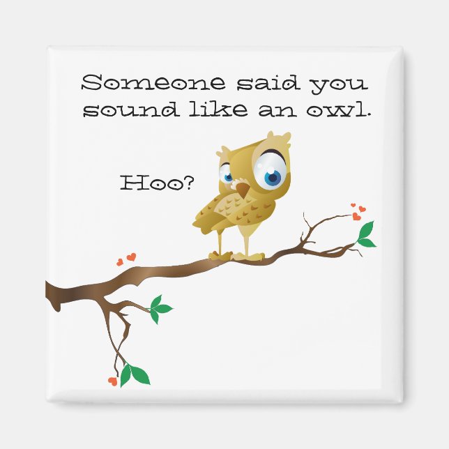 Funny Uggla Ord Magnet (Framsidan)