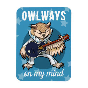 Funny Uggla Owlways på Tecknaden Min mind Music Magnet