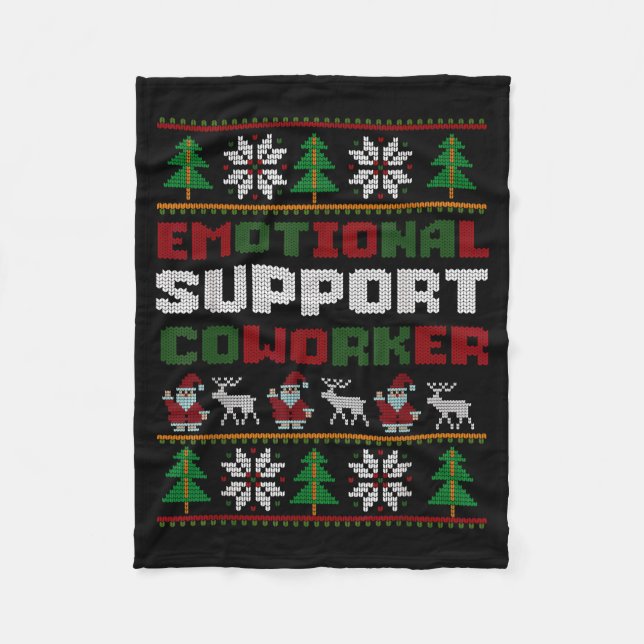 Funny Ugly Christmas Sweater Emotional Suprt Cowor Fleecefilt (Framsidan)