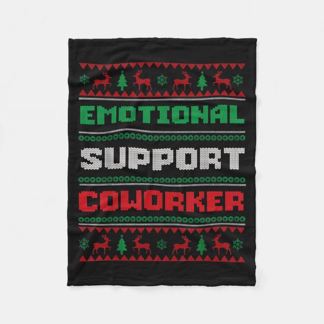 Funny Ugly Christmas Sweater Emotional Suprt Cowor Fleecefilt (Framsidan)