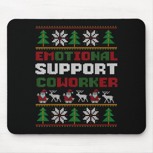 Funny Ugly Christmas Sweater Emotional Suprt Cowor Musmatta (Framsidan)