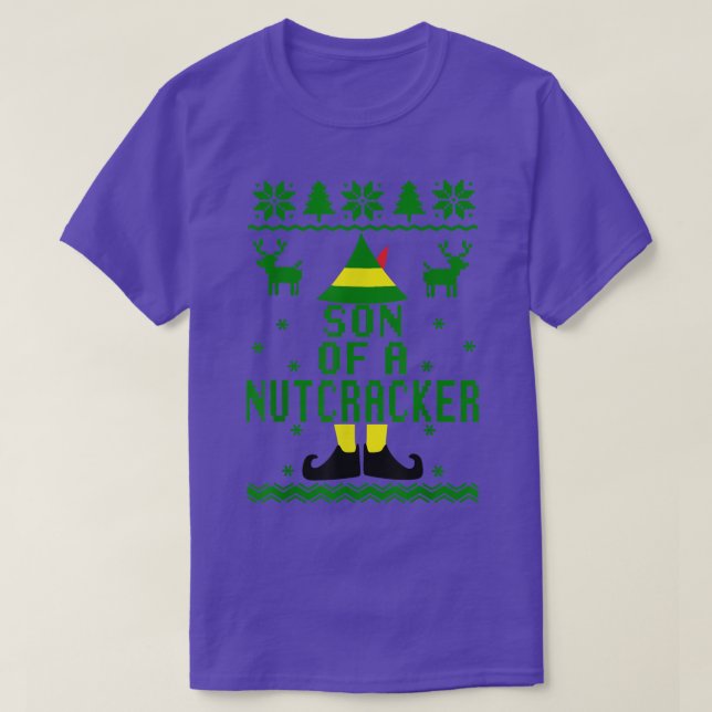 Funny Ugly Christmas Sweater Son Of A Nutcracker  T Shirt (Design framsida)