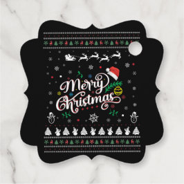 Funny Ugly God jul Gåvor Etiketter