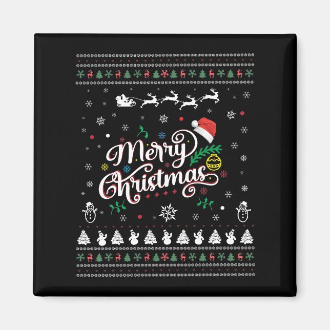 Funny Ugly God jul Magnet (Framsidan)