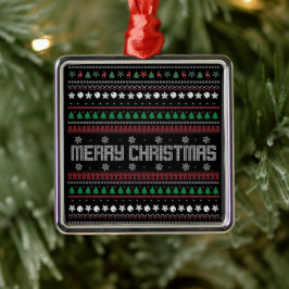 Funny Ugly God jul mönster Julgransprydnad Metall