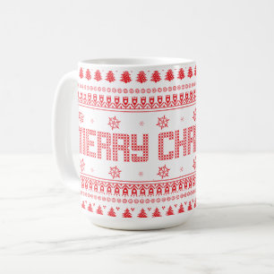 Funny Ugly God jul mönster Kaffemugg