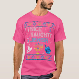 Funny Ugly Hanukkah Sweater Chanukah Jew Nice Naug T Shirt