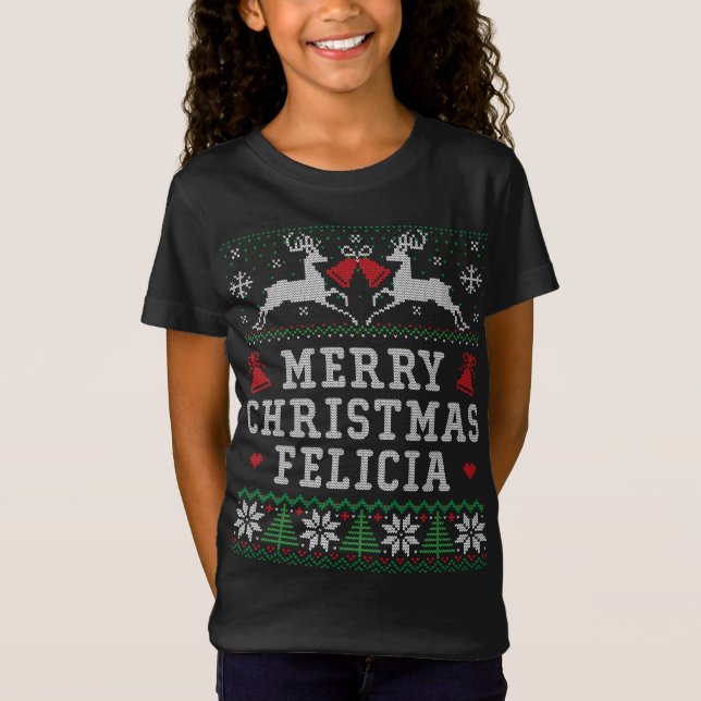 Funny Ugly jul God jul Felicia T Shirt (Framsida)