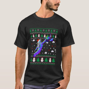 Funny Ugly jul Santa Hat Astronaut Dunking B T Shirt