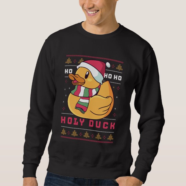 Funny Ugly jul Sweater Anka Pun Ho Ho Ho Lång Ärmad Tröja (Framsida)