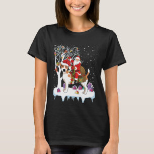 Funny Ugly Santa Riding Jack Russell Terrier Hund T Shirt