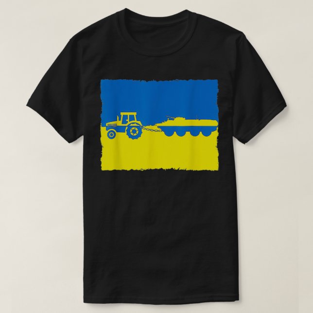 Funny Ukraine Farmer Tractor Stealing A Russian Ta T Shirt (Design framsida)