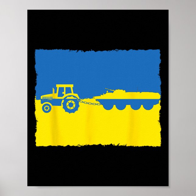 Funny Ukraine Farmer Tractor Steals A Russian Tank Poster (Framsidan)