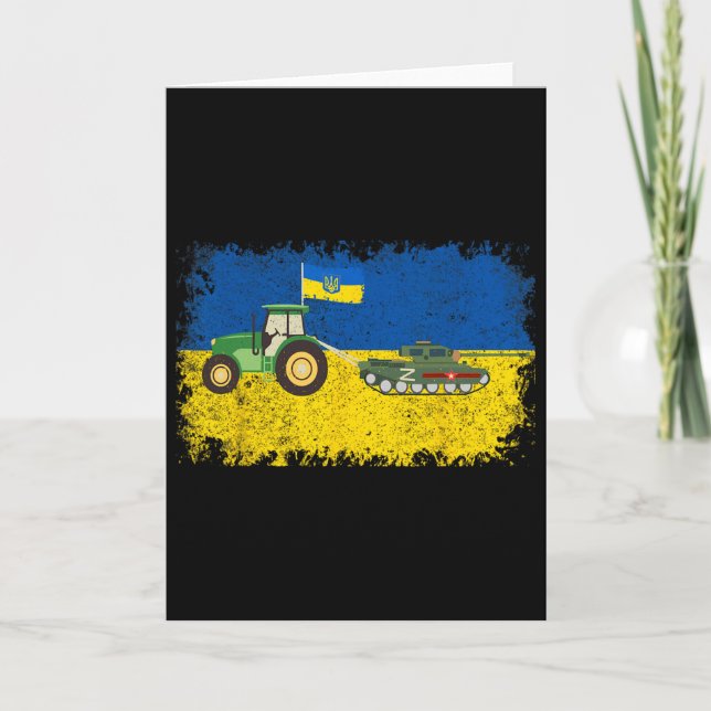 Funny Ukrainian Farmer Steals Tank Meme I Stand Wi Kort (Framsida)