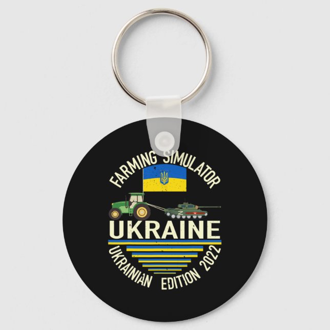 Funny Ukrainian Farmer Steals Tank Meme I Stand Wi Nyckelring (Framsida)
