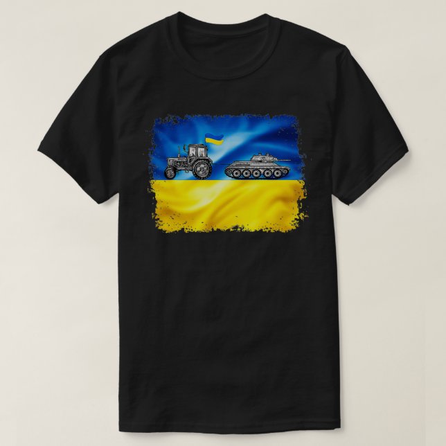 Funny Ukrainska Farmer Tractor Tank Meme Ukraina T T Shirt (Design framsida)