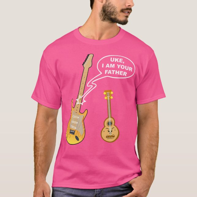 Funny Ukulele Guitar T Shirt Uke Jag är din Far (Framsida)