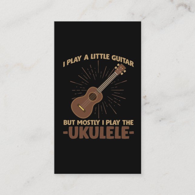 Funny Ukulele Quote för Guitar Musician Visitkort (Framsida)