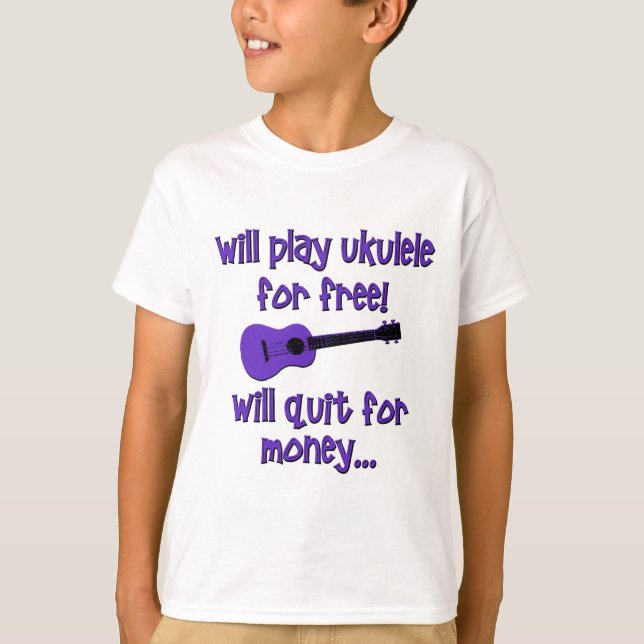 Funny Ukulele Tee Shirt (Framsida)