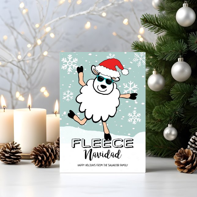 Funny Ull Navidad Dancing Sheep juljul Julkort (Skapare uppladdad)