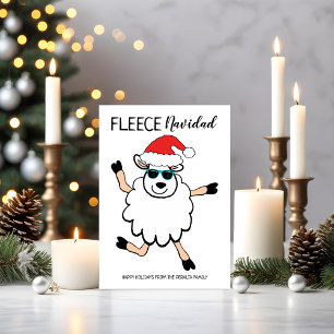 Funny Ull Navidad Dancing Sheep juljul Julkort