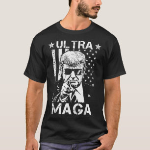 Funny Ultra Maga-Vintage Amerikansk Flagga Ultra-M T Shirt