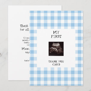 Funny Ultralund Blue Baby Shower Tack Inbjudningar