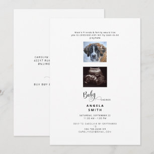 Funny Ultralund & Hund Photo Baby Shower Inbjudningar