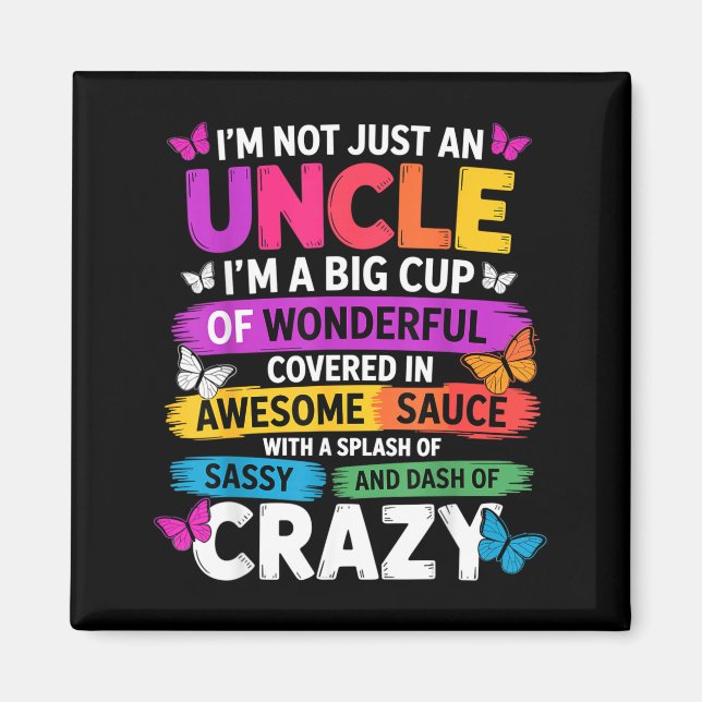 Funny Uncle Quote Sy Cool Uncle Men  Magnet (Framsidan)