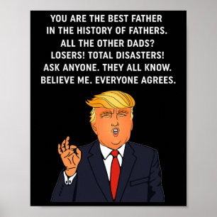 Funny Underbar Pappa Donald Trump Fars dag Gift Te Poster
