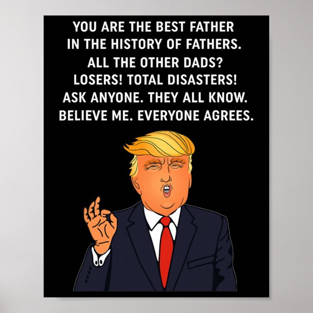 Funny Underbar Pappa Donald Trump Fars dag Gift Te Poster (Framsidan)
