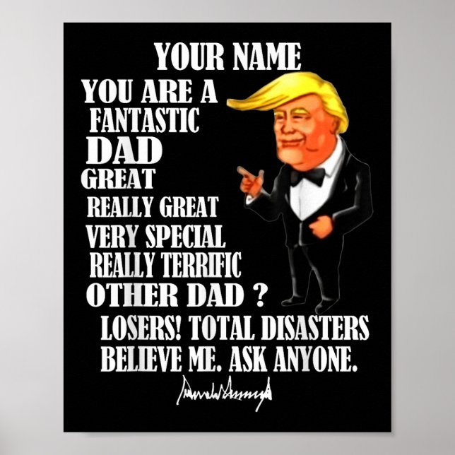 Funny Underbar Pappa Donald Trump Fars dag Gift Te Poster (Framsidan)