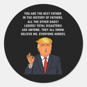 Funny Underbar Pappa Donald Trump Fars dag Gift Te Runt Klistermärke