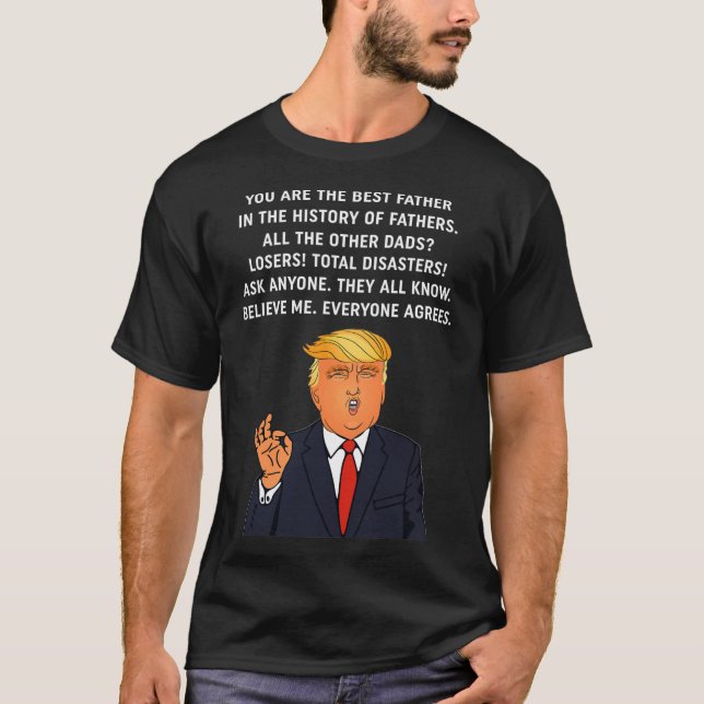 Funny Underbar Pappa Donald Trump Fars dag Gift Te T Shirt (Framsida)