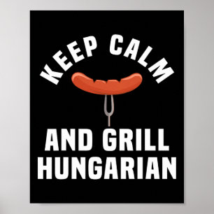 Funny ungersk korv Bbq Party Humor Quote Hung Poster