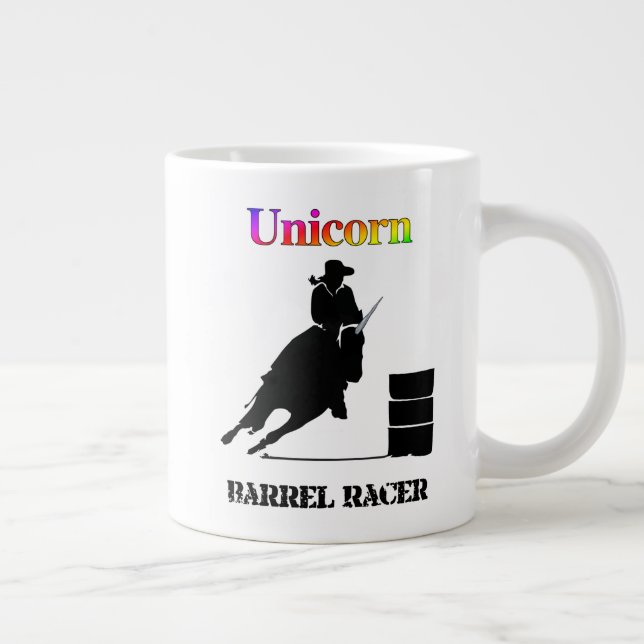 Funny Unicorn Barrel Racer Jumbo Mugg (Höger)