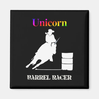 Funny Unicorn Barrel Racer Magnet