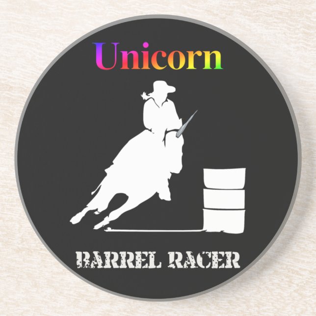 Funny Unicorn Barrel Racer Underlägg (Framsidan)