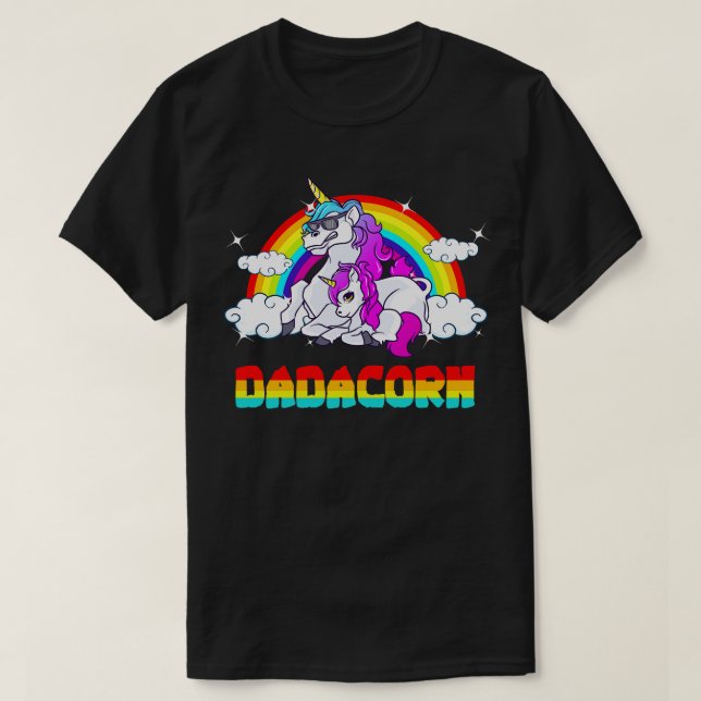 Funny Unicorn Best Pappa Fars dag Gift T Shirt (Design framsida)