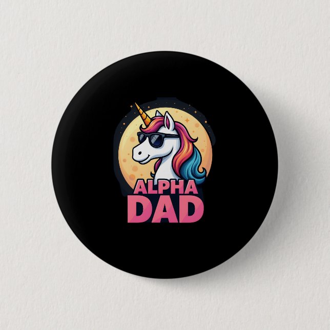 Funny Unicorn Dad Laufey Men Father's Day Christma Knapp (Framsida)